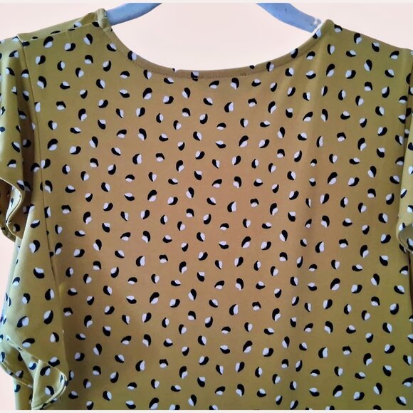Ann Taylor Golden Mustard Yellow Flutter Sleeve Midi Dress Size SP Petite - Picture 6 of 8